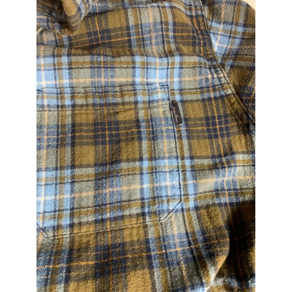 Eddie Bauer Mens XL Flannel Shirt Blue Olive Green Plaid Cotton EMT5568S - Picture 7 of 10